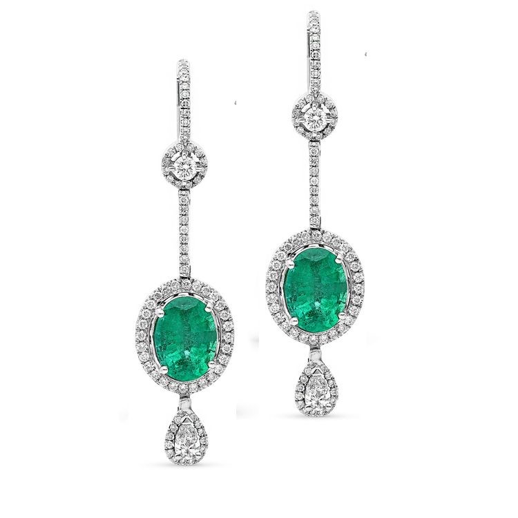 Pendientes con esmeraldas talla oval