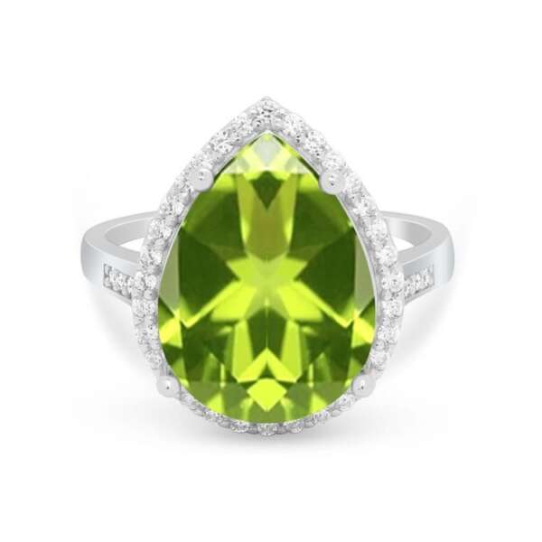 anillo peridoto verde pera